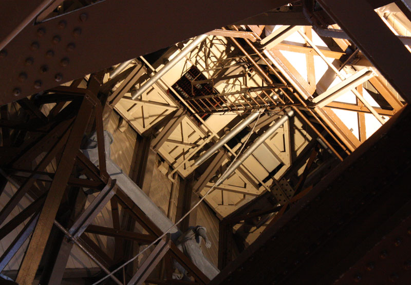 Looking up one of the turrets