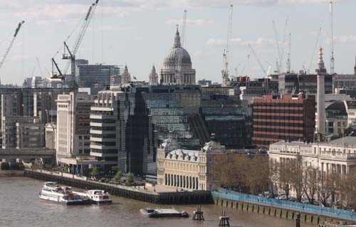 St Paul's surrounded by cranes