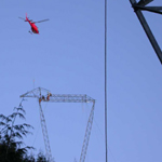Canada: Building 500kV towers with a helicopter - north of Vancouver, BC [Picture by Ian Kozicky]