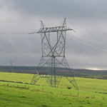 UK: Single circuit 275kV 30 degree angle tower on Scotland-Northern Ireland interconnector, near Coylton, Ayrshire [Picture by Ian McAulay]
