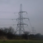 M5, UK: Pylon turning corner on the M5 between Taunton and Bristol [Picture by Flash Wilson]