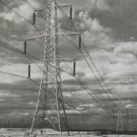 Dungeness, Kent: One of a number of 400 kV lines erected by BICC for the CEGB's supergrid network. 258mm (0.4inch) copper equivalent ACSR.