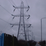 Purfleet, UK: Pylons near the Queen Elizabeth II Bridge [Picture by Flash Wilson]