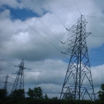 Barr, Somerset, UK: Pylons in and around the large substation. [Picture by Flash Wilson]
